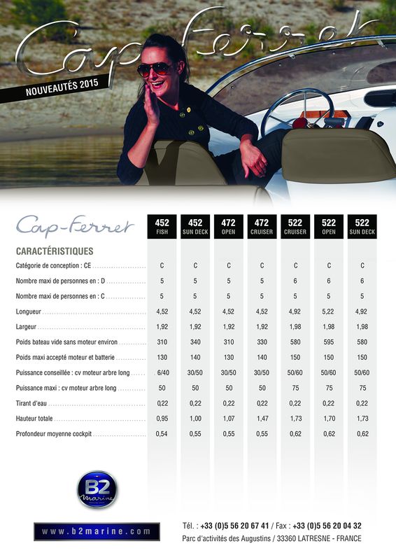 Bateau a moteur  Cap ferret 452  Fish B2 Marine