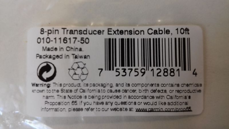 Rallonge de 3 m pour sondeur Garmin 8 pins